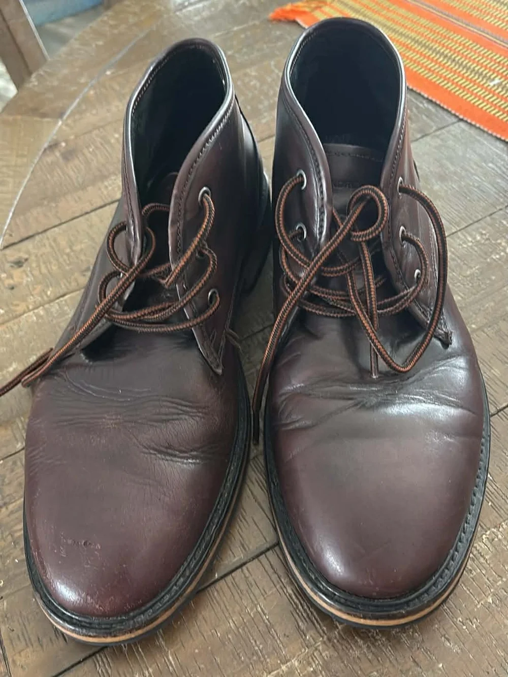 Andrew Marc Dark Brown Leather Chukka Boots‎